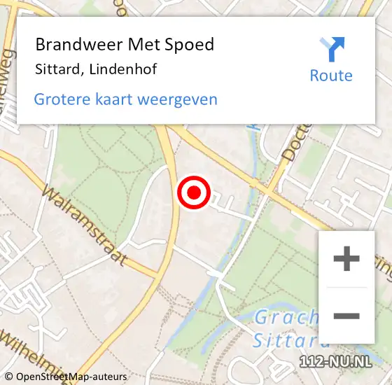 Locatie op kaart van de 112 melding: Brandweer Met Spoed Naar Sittard, Lindenhof op 15 mei 2017 11:34