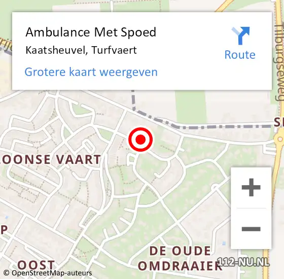 Locatie op kaart van de 112 melding: Ambulance Met Spoed Naar Kaatsheuvel, Turfvaert op 15 mei 2017 12:42