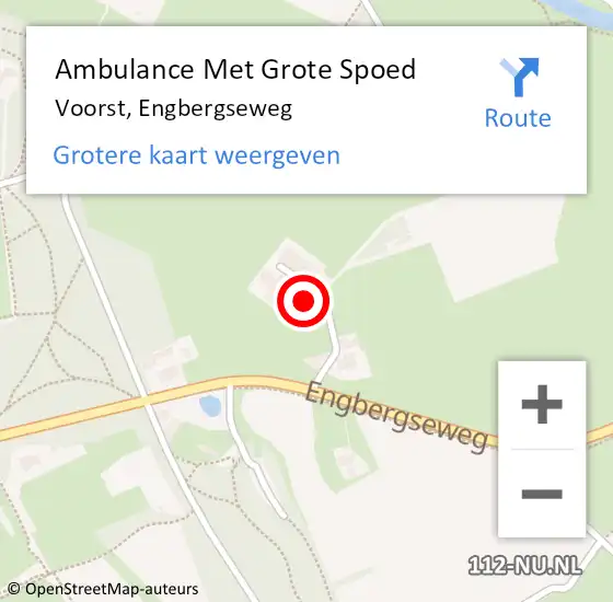 Locatie op kaart van de 112 melding: Ambulance Met Grote Spoed Naar Voorst, Engbergseweg op 15 mei 2017 14:04