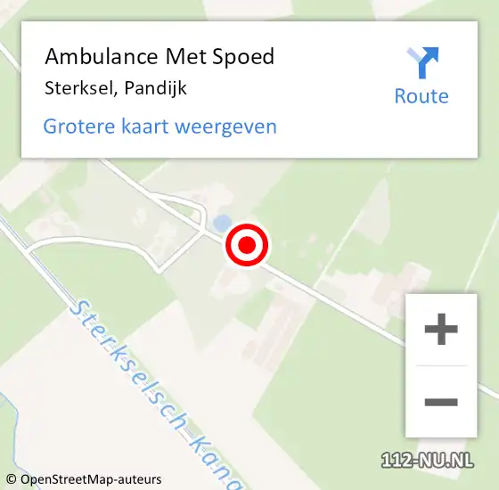 Locatie op kaart van de 112 melding: Ambulance Met Spoed Naar Sterksel, Pandijk op 15 mei 2017 15:09