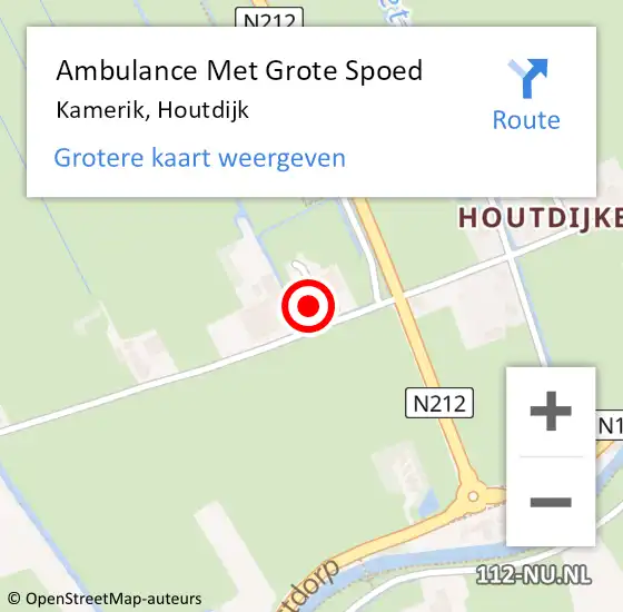 Locatie op kaart van de 112 melding: Ambulance Met Grote Spoed Naar Kamerik, Houtdijk op 15 mei 2017 17:43