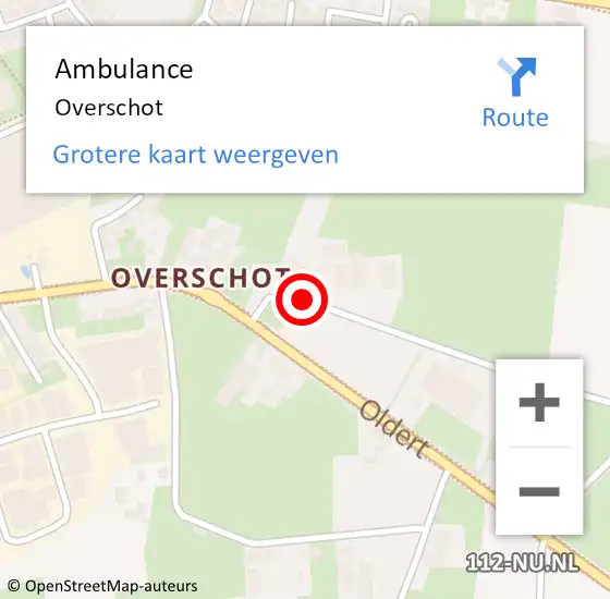 Locatie op kaart van de 112 melding: Ambulance Overschot op 20 januari 2014 16:25