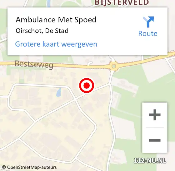 Locatie op kaart van de 112 melding: Ambulance Met Spoed Naar Oirschot, De Stad op 16 mei 2017 13:05