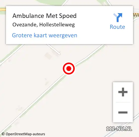 Locatie op kaart van de 112 melding: Ambulance Met Spoed Naar Ovezande, Hollestelleweg op 16 mei 2017 14:56