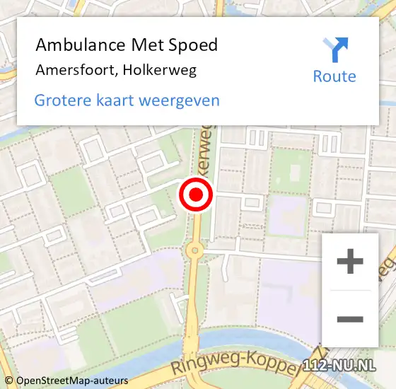 Locatie op kaart van de 112 melding: Ambulance Met Spoed Naar Amersfoort, Holkerweg op 17 mei 2017 12:14