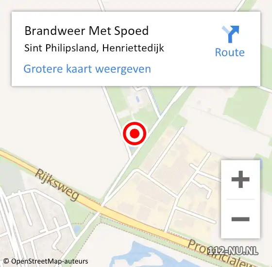 Locatie op kaart van de 112 melding: Brandweer Met Spoed Naar Sint Philipsland, Henriettedijk op 17 mei 2017 12:52