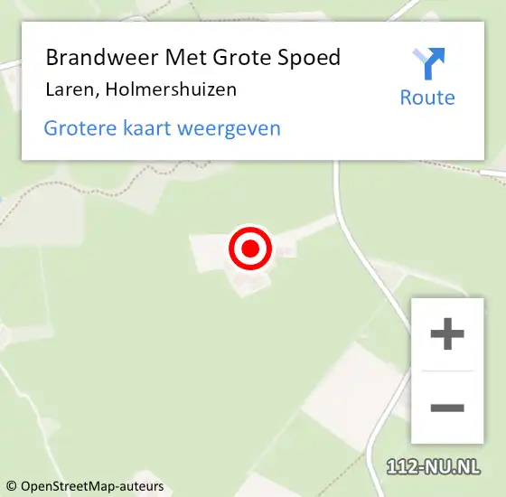 Locatie op kaart van de 112 melding: Brandweer Met Grote Spoed Naar Laren, Holmershuizen op 17 mei 2017 14:33