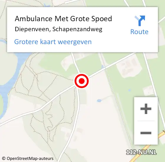 Locatie op kaart van de 112 melding: Ambulance Met Grote Spoed Naar Diepenveen, Schapenzandweg op 17 mei 2017 14:36