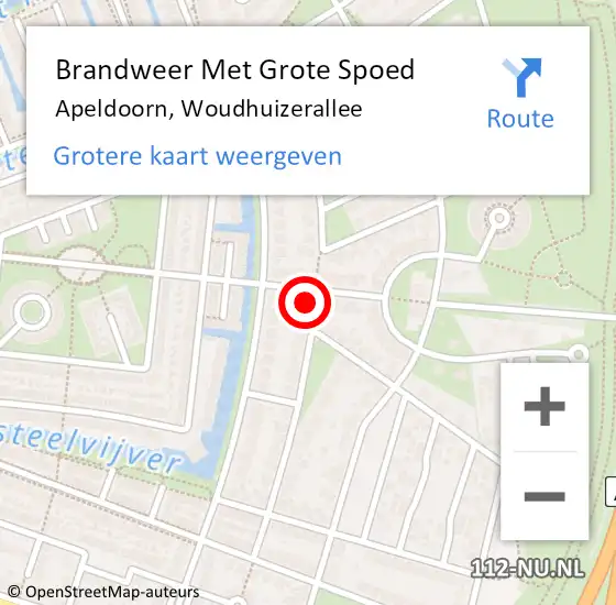 Locatie op kaart van de 112 melding: Brandweer Met Grote Spoed Naar Apeldoorn, Woudhuizerallee op 17 mei 2017 21:27