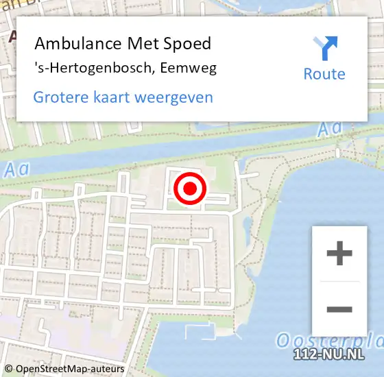 Locatie op kaart van de 112 melding: Ambulance Met Spoed Naar 's-Hertogenbosch, Eemweg op 18 mei 2017 13:27