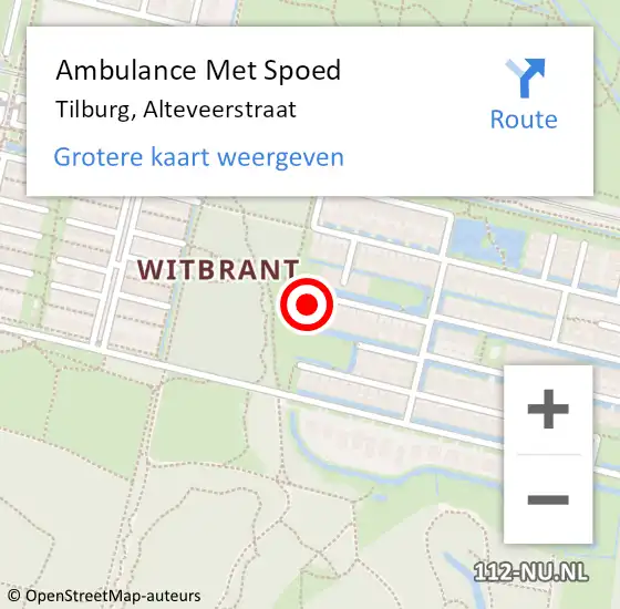Locatie op kaart van de 112 melding: Ambulance Met Spoed Naar Tilburg, Alteveerstraat op 18 mei 2017 14:16