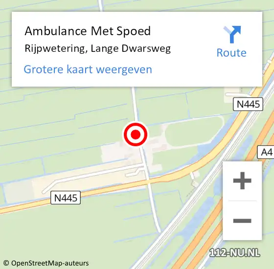 Locatie op kaart van de 112 melding: Ambulance Met Spoed Naar Rijpwetering, Lange Dwarsweg op 19 mei 2017 12:31