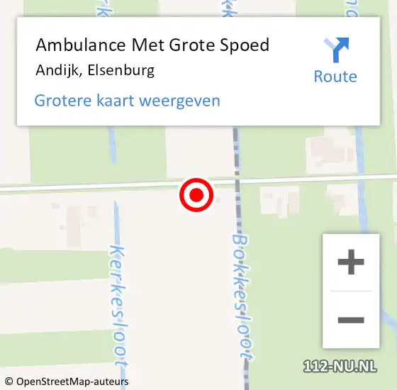 Locatie op kaart van de 112 melding: Ambulance Met Grote Spoed Naar Andijk, Elsenburg op 19 mei 2017 14:06