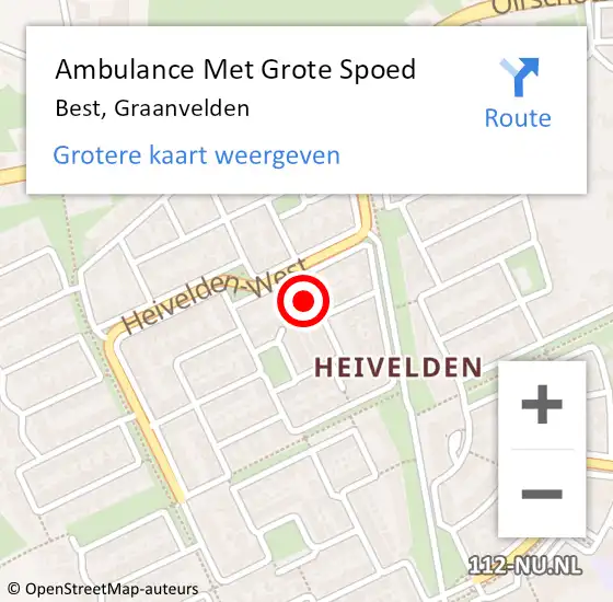 Locatie op kaart van de 112 melding: Ambulance Met Grote Spoed Naar Best, Graanvelden op 19 mei 2017 20:08