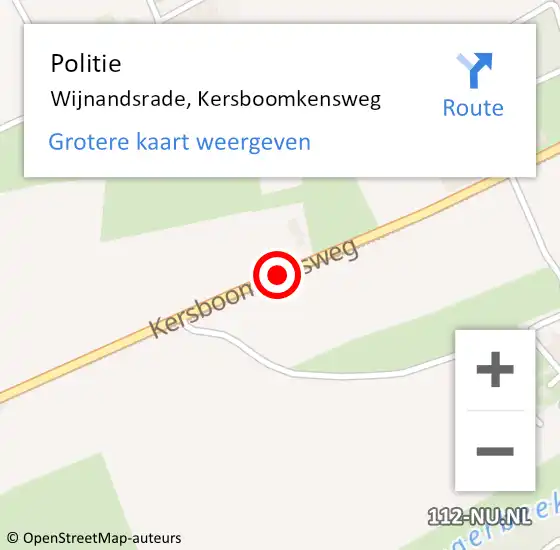Locatie op kaart van de 112 melding: Politie Wijnandsrade, Kersboomkensweg op 19 mei 2017 21:30