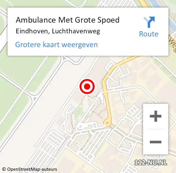 Locatie op kaart van de 112 melding: Ambulance Met Grote Spoed Naar Eindhoven, Luchthavenweg op 20 mei 2017 07:04