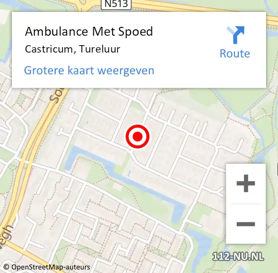 Locatie op kaart van de 112 melding: Ambulance Met Spoed Naar Castricum, Tureluur op 20 mei 2017 08:04