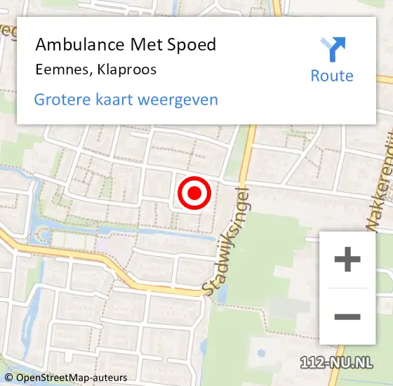 Locatie op kaart van de 112 melding: Ambulance Met Spoed Naar Eemnes, Klaproos op 20 mei 2017 11:09