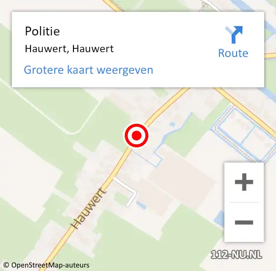 Locatie op kaart van de 112 melding: Politie Hauwert, Hauwert op 20 mei 2017 19:37