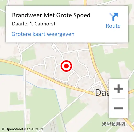 Locatie op kaart van de 112 melding: Brandweer Met Grote Spoed Naar Daarle, 't Caphorst op 20 mei 2017 20:00