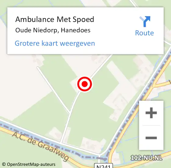 Locatie op kaart van de 112 melding: Ambulance Met Spoed Naar Oude Niedorp, Hanedoes op 21 mei 2017 10:15