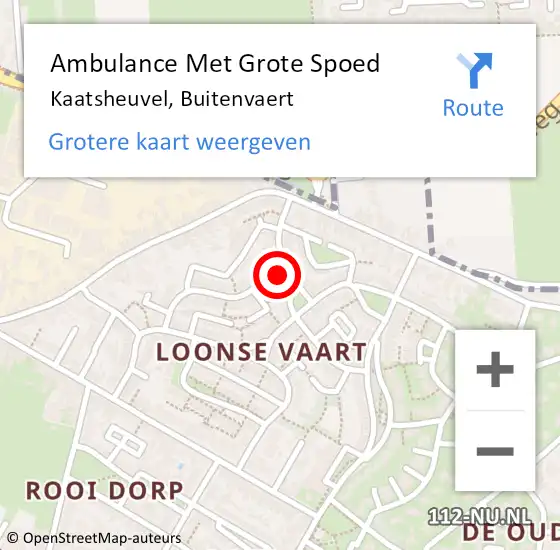 Locatie op kaart van de 112 melding: Ambulance Met Grote Spoed Naar Kaatsheuvel, Buitenvaert op 21 mei 2017 10:36