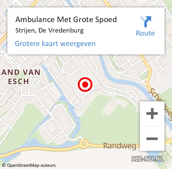 Locatie op kaart van de 112 melding: Ambulance Met Grote Spoed Naar Strijen, De Vredenburg op 21 mei 2017 10:55