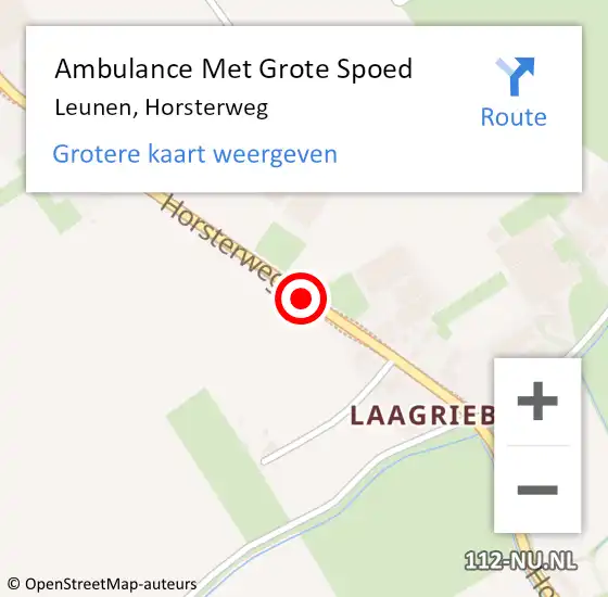 Locatie op kaart van de 112 melding: Ambulance Met Grote Spoed Naar Leunen, Horsterweg op 21 mei 2017 13:57