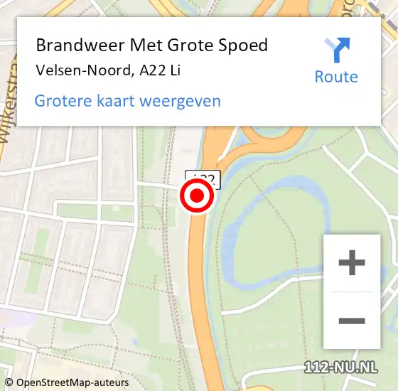 Locatie op kaart van de 112 melding: Brandweer Met Grote Spoed Naar Velsen-Noord, A22 R hectometerpaal: 13,1 op 22 mei 2017 06:32