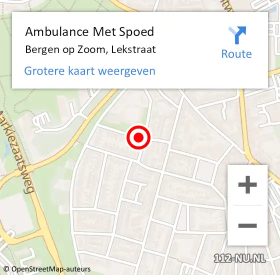 Locatie op kaart van de 112 melding: Ambulance Met Spoed Naar Bergen op Zoom, Lekstraat op 22 mei 2017 08:53