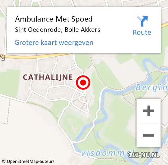 Locatie op kaart van de 112 melding: Ambulance Met Spoed Naar Sint Oedenrode, Bolle Akkers op 22 mei 2017 13:11