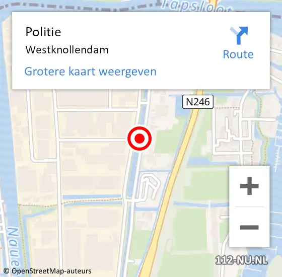 Locatie op kaart van de 112 melding: Politie Westknollendam op 22 mei 2017 14:41
