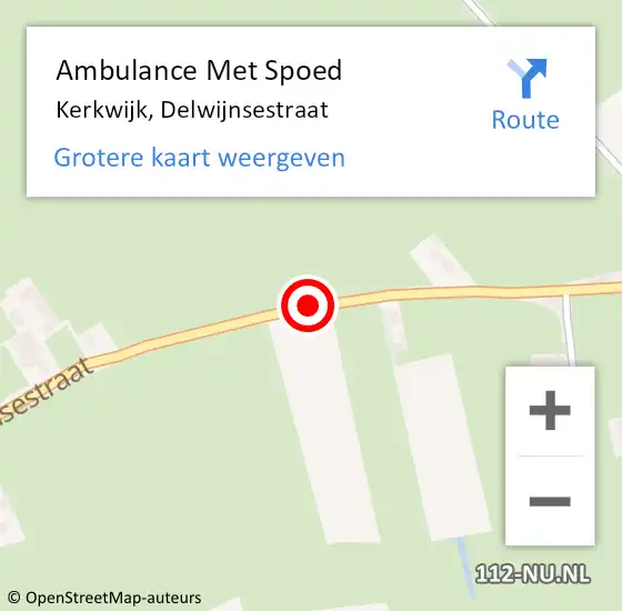 Locatie op kaart van de 112 melding: Ambulance Met Spoed Naar Kerkwijk, Delwijnsestraat op 22 mei 2017 19:58