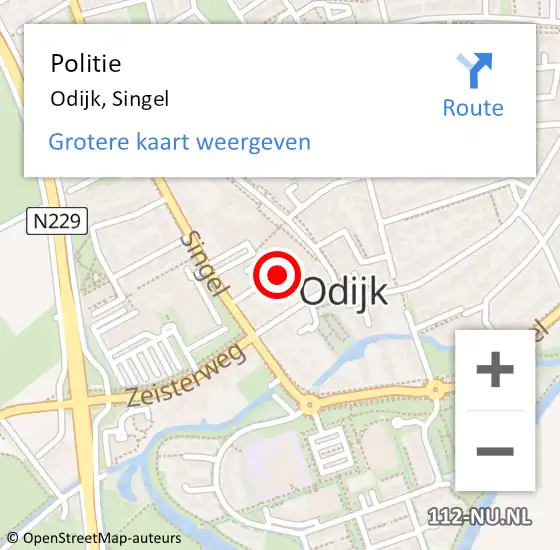 Locatie op kaart van de 112 melding: Politie Utrecht, Singel op 21 januari 2014 11:02