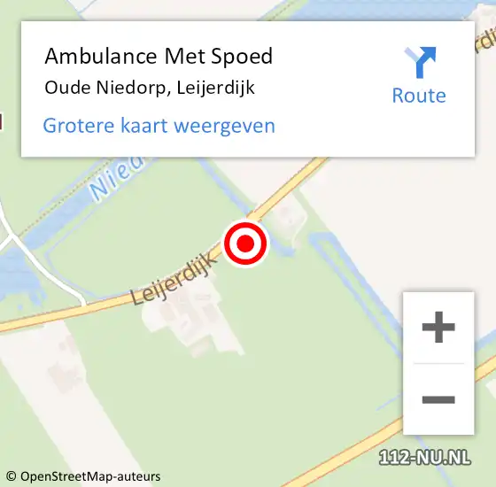Locatie op kaart van de 112 melding: Ambulance Met Spoed Naar Oude Niedorp, Leijerdijk op 23 mei 2017 00:24