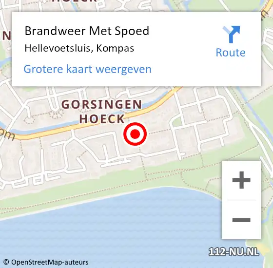 Locatie op kaart van de 112 melding: Brandweer Met Spoed Naar Hellevoetsluis, Kompas op 23 mei 2017 07:21