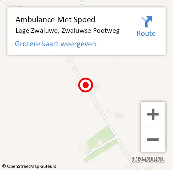 Locatie op kaart van de 112 melding: Ambulance Met Spoed Naar Lage Zwaluwe, Zwaluwse Pootweg op 23 mei 2017 16:16