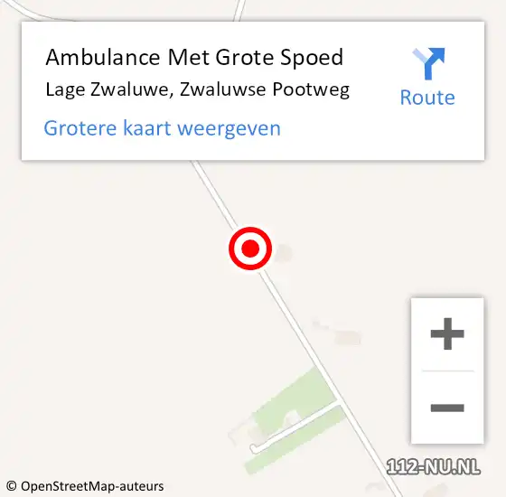 Locatie op kaart van de 112 melding: Ambulance Met Grote Spoed Naar Lage Zwaluwe, Zwaluwse Pootweg op 23 mei 2017 16:19