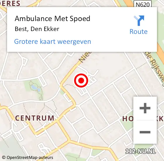 Locatie op kaart van de 112 melding: Ambulance Met Spoed Naar Best, Den Ekker op 23 mei 2017 17:17