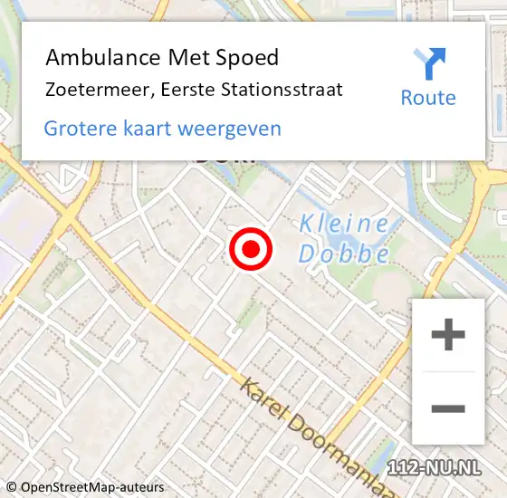 Locatie op kaart van de 112 melding: Ambulance Met Spoed Naar Zoetermeer, Eerste Stationsstraat op 23 mei 2017 22:41