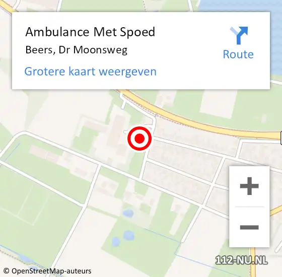 Locatie op kaart van de 112 melding: Ambulance Met Spoed Naar Beers, Dr Moonsweg op 24 mei 2017 12:32