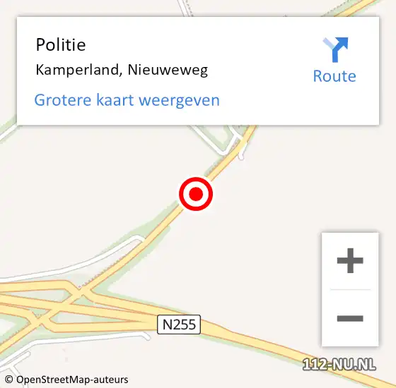 Locatie op kaart van de 112 melding: Politie Kamperland, Nieuweweg op 24 mei 2017 15:34