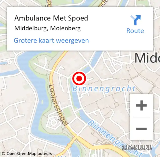 Locatie op kaart van de 112 melding: Ambulance Met Spoed Naar Middelburg, Molenberg op 24 mei 2017 17:45