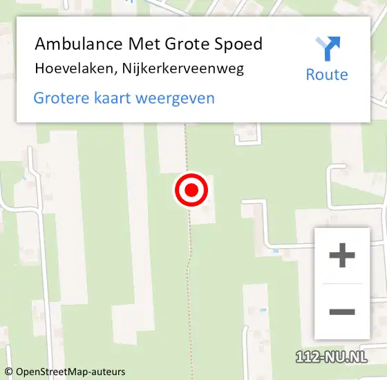 Locatie op kaart van de 112 melding: Ambulance Met Grote Spoed Naar Hoevelaken, Nijkerkerveenweg op 24 mei 2017 19:35