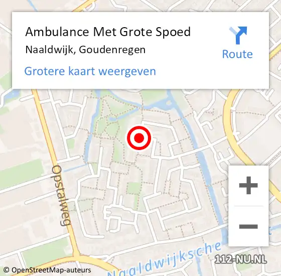Locatie op kaart van de 112 melding: Ambulance Met Grote Spoed Naar Naaldwijk, Goudenregen op 25 mei 2017 07:01