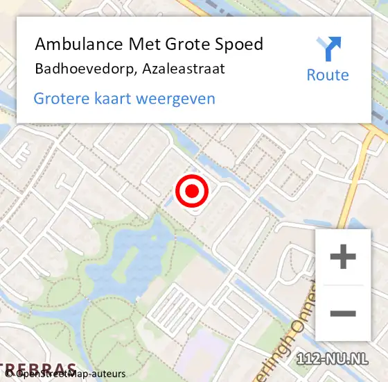 Locatie op kaart van de 112 melding: Ambulance Met Grote Spoed Naar Badhoevedorp, Azaleastraat op 25 mei 2017 10:41
