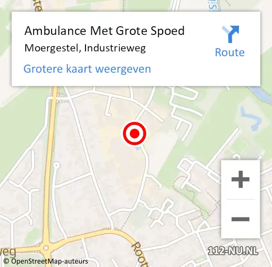 Locatie op kaart van de 112 melding: Ambulance Met Grote Spoed Naar Moergestel, Industrieweg op 25 mei 2017 18:00