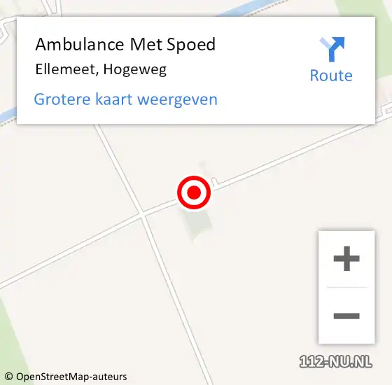 Locatie op kaart van de 112 melding: Ambulance Met Spoed Naar Ellemeet, Hogeweg op 25 mei 2017 18:04