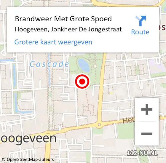 Locatie op kaart van de 112 melding: Brandweer Met Grote Spoed Naar Hoogeveen, Jonkheer De Jongestraat op 21 januari 2014 16:41