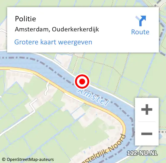 Locatie op kaart van de 112 melding: Politie Amsterdam, Ouderkerkerdijk op 25 mei 2017 23:30